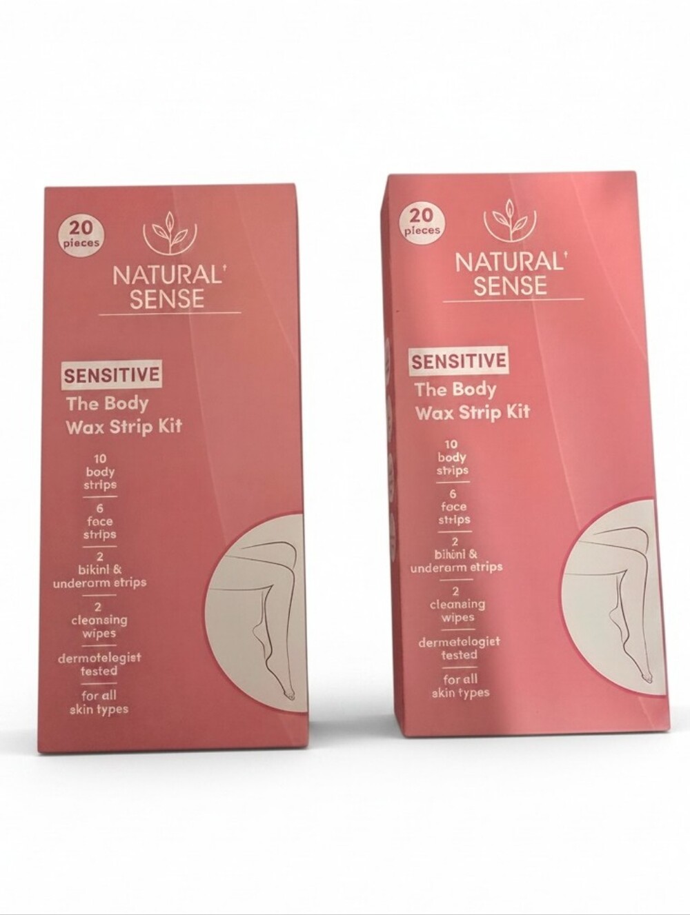 Natural Sense Sensitive Body Wax Strip Kit - Pink (2 Pack) New Sealed